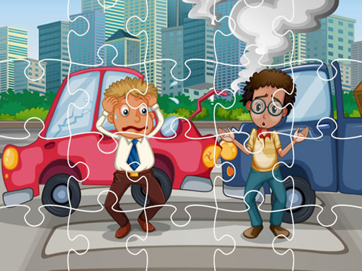 Jeu Puzzle de Voitures Accidentées