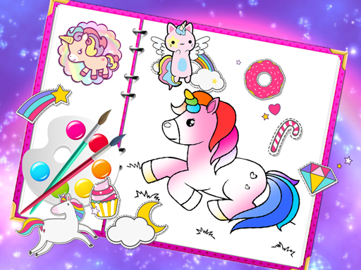 Jeu Livre de Coloriage Licornes Magiques